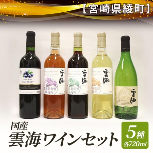 雲海ワインセット5種　国産100％　赤　白　飲み比べ（02-107）