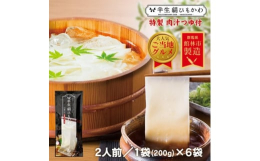 【ふるさと納税】ひもかわ うどん こだわり特製肉汁つゆ付 200g×6袋 ギフトセット【1420952】