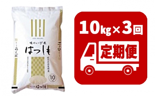 定期便　揖斐郡産  味のいび米はつしも精米10kg×3ヶ月 100540 - 岐阜県揖斐川町