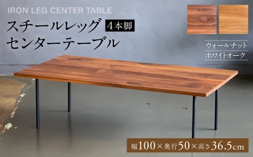 スチールレッグセンターテーブル（4本脚） 幅1000mm 奥行500mm 1006464 - 熊本県八代市