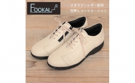 【FookaL】フッカル 3E ファスナー付きレディースカジュアルシューズ クリーム FK821(婦人靴)