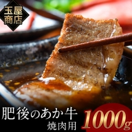 肥後のあか牛 焼肉用 1000g 玉屋商店 あか牛 赤牛 あかうし《90日以内に順次出荷(土日祝除く)》