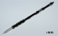 【ガラスペン】オリジナルひねり 軸径10mm (カラー：２層(黒))