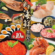 豪華 海鮮福袋 全10種 [カネダイ 宮城県 気仙沼市 20565747] 海鮮 福袋 いくら ホタテ ほたて カニ かに ズワイガニ フカヒレ 魚介 魚 冷凍