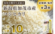 【定期便3ヶ月毎月お届け】7分づき 特別栽培米 コシヒカリ 精米 10kg（5kg×2） 従来品種コシヒカリ 加茂有機米生産組合 新潟県 加茂市産 白米 米 お米 定期便