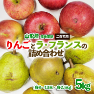【ご自宅用】サンふじりんごとラ・フランスの詰め合わせ　約5kg FZ23-989