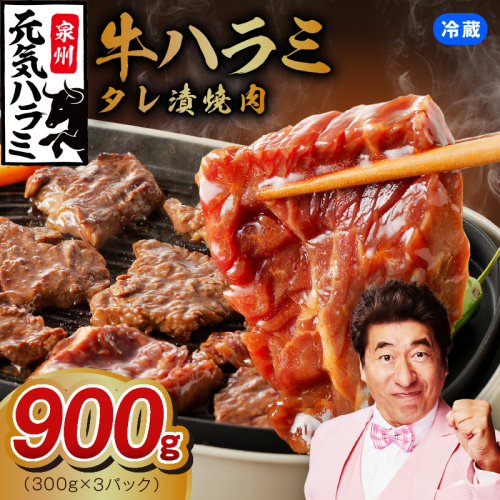 冷蔵配送 牛ハラミ タレ漬け 焼肉用 900g（300g×3） 010B1800 1014285 - 大阪府泉佐野市
