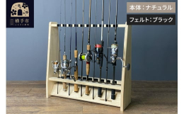 リール付きで立て掛けても安定するように、奥行寸法・重量のバランス等を考慮ししておりますので安心してご使用できます。リール無しの場合で1９本、リール有りの場合は約１０本程度立て掛けられます。また、釣竿に