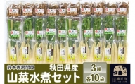 秋田県産 山菜水煮セット (3種) 各10袋
