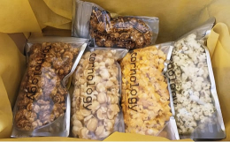 【配送不可：離島】片瀬江ノ島のポップコーン専門店Cornologyの人気フレーバー5種類のセットです。■『ロッジマンズキャラメル』丁寧に煮詰めたキャラメルをコーティングしたほんのりビターな大人のキャラ