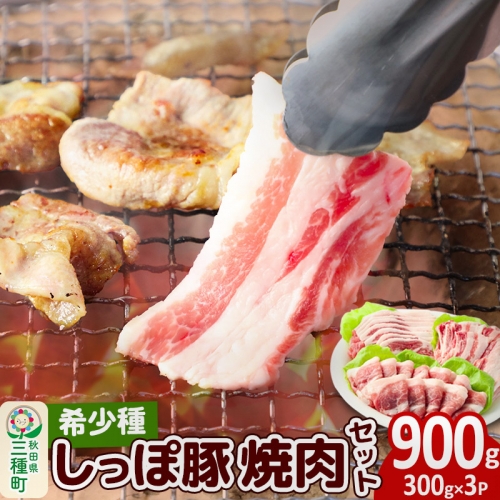 かわい農場「中ヨークシャー交雑種」焼肉セットB（豚肉3種類、2～3人分）合計900g しっぽ豚 1023755 - 秋田県三種町