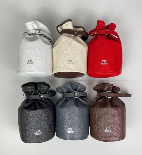 F-58　本革巾着バッグ 　グレー 1024417 - 兵庫県たつの市