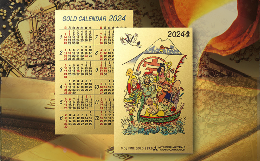 【ふるさと納税】【期間限定】 純金カード ゴールドカレンダー 七福神タイプ 2024年版_D0508