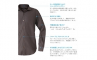 DJS-767 decollouomo メンズドレスシャツ 長袖（生地／オーヴァーチュア）モードタイプ エベーヌグレー／SMサイズ