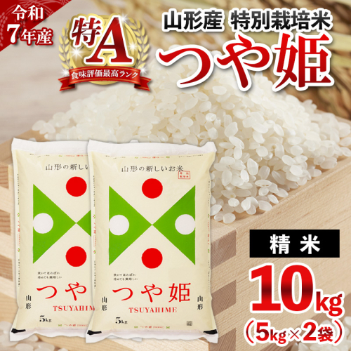 令和7年産 山形産 特別栽培米 つや姫 10kg(5kg×2) 精米 人気 米 ブランド米 米 精米したて 山形 FY25-488 1030174 - 山形県山形市