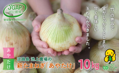 【新たまねぎ】淡路島　池上農場の「あやたけ」10kg【発送時期：2025年3月下旬～5月頃】 1031019 - 兵庫県淡路市