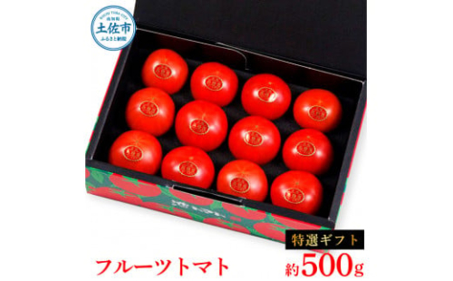 ＜2026年1月下旬より発送＞フルーツトマト特選ギフト約500g トマト フルーツトマト 池トマト 糖度10度以上 高糖度 高知県産 ギフト 箱入り 贈答用 贈り物 健康 美味しい ふるーつとまと お取り寄せグルメ 1033168 - 高知県土佐市