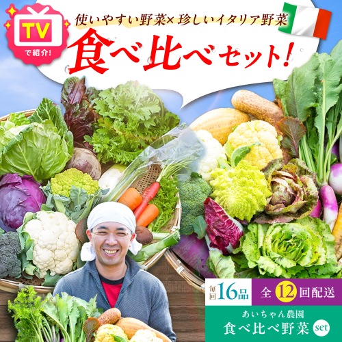 【16品×12回定期便】「使いやすい野菜」×「珍しいイタリア野菜」食べ比べセット【吉野ヶ里あいちゃん農園】[FAA034] 103368 - 佐賀県吉野ヶ里町