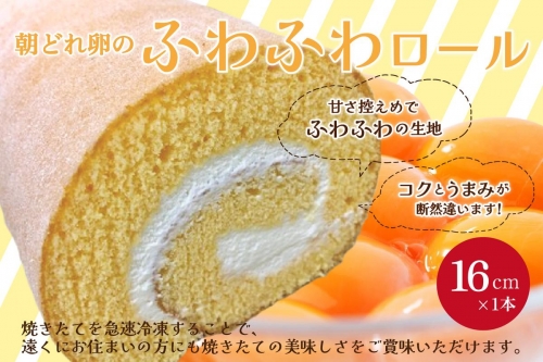 朝どれたまごのふわふわロール 16cm×1個 ロールケーキ 1033892 - 熊本県八代市