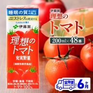 【6ヶ月定期便】伊藤園 機能性表示食品 理想のトマト（紙）200ml×48本【 飲料類 野菜ジュース 野菜 ジュース とまと 飲みもの 】
