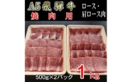 『A5等級』飛騨牛焼肉用1kg　ロース又は肩ロース肉【1432057】