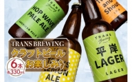 札幌平岸発！TRANS BREWING クラフトビールお楽しみ6本セット 北海道工場製造 瓶ビール ビール クラフトビール 北海道ビール工場製造