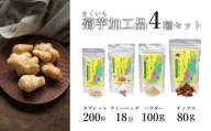 長井産菊芋（きくいも）4種セット（チップス、パウダー、タブレット、ティーバッグ　各種1袋）_E128