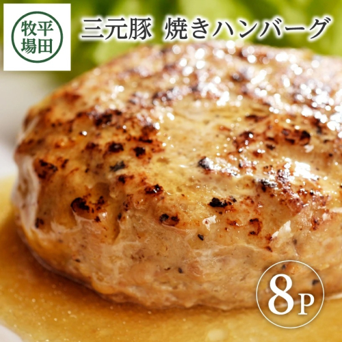 SA0715　平田牧場　日本の米育ち三元豚焼きハンバーグ　8個 104090 - 山形県酒田市