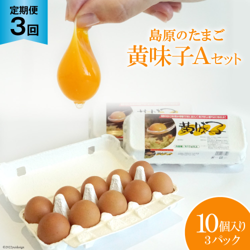 AE289【定期便】島原のたまご 黄味子Ａセット 計3回お届け 104155 - 長崎県島原市