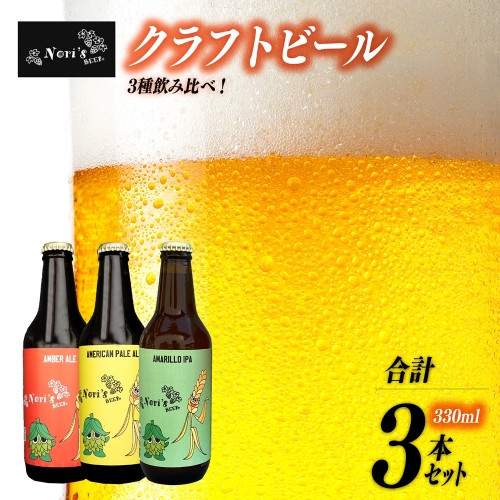 [5839-1928]Nori`s Beer　クラフトビール３本セット 1041690 - 山梨県市川三郷町