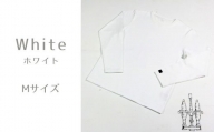 EP-52-a 東大阪繊維研究所のオーガニック超長綿 タック襟長袖Ｔシャツ ホワイトM（HOFI-023 ）