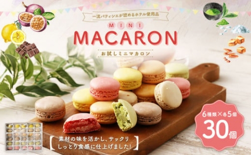 一流パティシエが認めるホテル使用品 お試し ミニ マカロン セット 30個（6種類×5個）冷凍 1044289 - 熊本県益城町