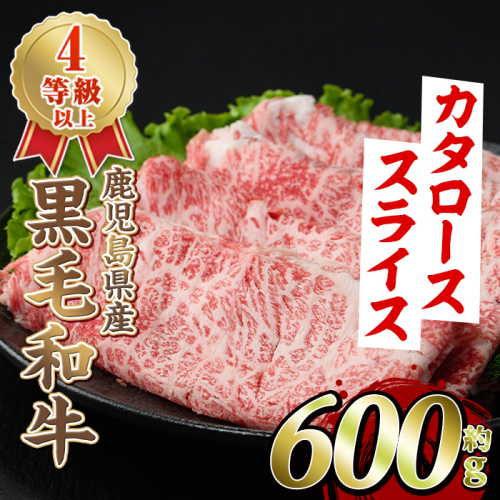 黒毛和牛肩ローススライス(600g)国産 牛肉 赤身 カタ肉 肩肉 ロース肉 薄切り すき焼き すきやき しゃぶしゃぶ おかず 冷凍配送【スターゼン】akn042-05 1046394 - 鹿児島県阿久根市