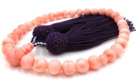 ピンク珊瑚念珠数珠（fju-112）