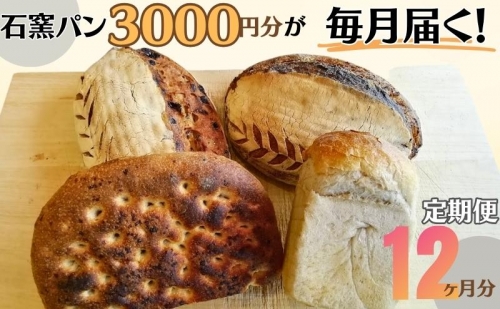定期便　石窯パン　毎月3,000円セットが届く！　12ヶ月分 1049761 - 長野県上田市