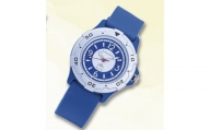 008-001「時計工房 儀象堂」オリジナル プラスチックケースウォッチ ケースシルバー・文字盤青
