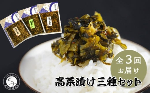 【3回定期便】高菜乃華 3個入りセット 高菜漬一筋-前田食品工業 辛子めんたい高菜 辛子高菜 葉がくれ F22-5 1051629 - 佐賀県有田町
