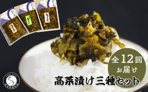 【12回定期便】高菜乃華 3個入りセット 高菜漬一筋-前田食品工業 辛子めんたい高菜 辛子高菜 葉がくれ F80-3 1051635 - 佐賀県有田町
