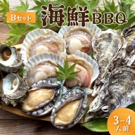 大満足！京丹後・海鮮BBQ　Bセット　貝づくし蒸しアワビ付　4種14品（3～4人前）