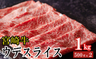 宮崎牛 ウデ スライス 500g×2 合計1kg [ミヤチク 宮崎県 美郷町 31au0079] 冷凍 宮崎県産 牛肉 炒め物 すき焼き 肉巻き セット 詰め合わせ 焼肉 肉じゃが ビーフペッパーライス