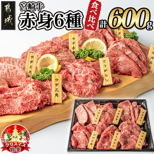 【☆クリスマス☆】宮崎牛赤身6種600g≪12月20日～23日お届け≫_16-2601-OJX 1055764 - 宮崎県都城市