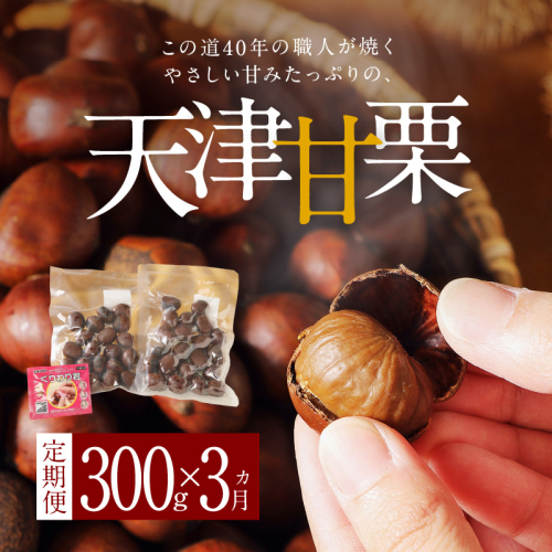 【旬限定の定期便】この道40年の職人が焼く、やさしく甘い「天津甘栗」300g H045-016