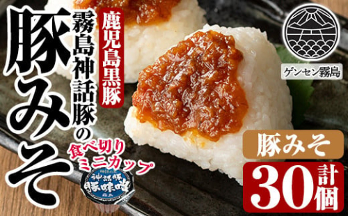 Z6-012-B 霧島神話豚の豚みそ！(豚味噌30個)【富士食品】霧島市 豚肉 豚味噌 ミソ 味噌 ご飯のお供 調味料 おかず 小分け 和風 惣菜 お弁当 1055969 - 鹿児島県霧島市