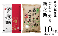73-NS101新潟県長岡産コシヒカリ・新之助食べ比べセット10kg（5kg×各1袋）