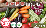 【毎月定期便3回】有機JAS認定 えか野菜 おまかせ5～7種セット
