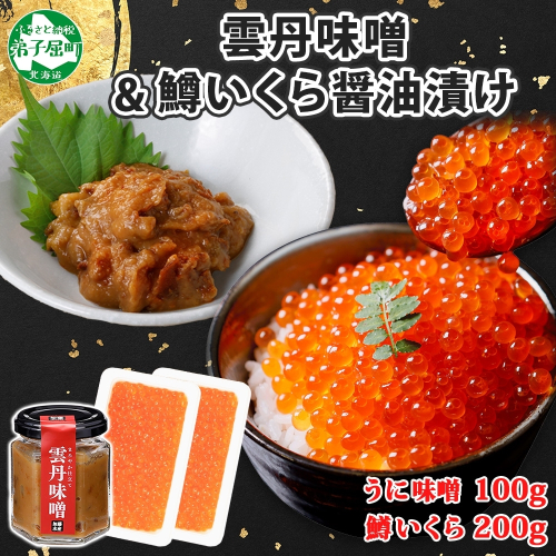 3601. 雲丹味噌瓶 100g 鱒いくら醤油漬け 100g×2個 小分け ウニみそ うにみそ 雲丹 ウニ うに 味噌 みそ 瓶詰 ますいくら イクラ 海鮮 送料無料 北海道 弟子屈町 1062607 - 北海道弟子屈町