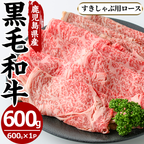 No.606 鹿児島県産黒毛和牛すきしゃぶ用ロース肉(600g)【さつま屋産業】 106412 - 鹿児島県日置市