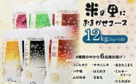 【令和5年産 】 米の里にお任せコース 特別栽培米 おまかせ6種 合計 12kg（2kg×6袋）　B05-005