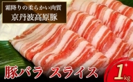 京丹波高原豚 豚バラ スライス 1kg しゃぶしゃぶ 焼肉 国産 ブランド 豚肉 豚 バラ 冷凍