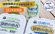 【12ヶ月定期便】球磨酪農おすすめセットA（瓶牛乳&ヨーグルト加糖・砂糖不使用）